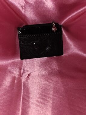 Brighton Black Leather Card Wallet with Heart Detail
